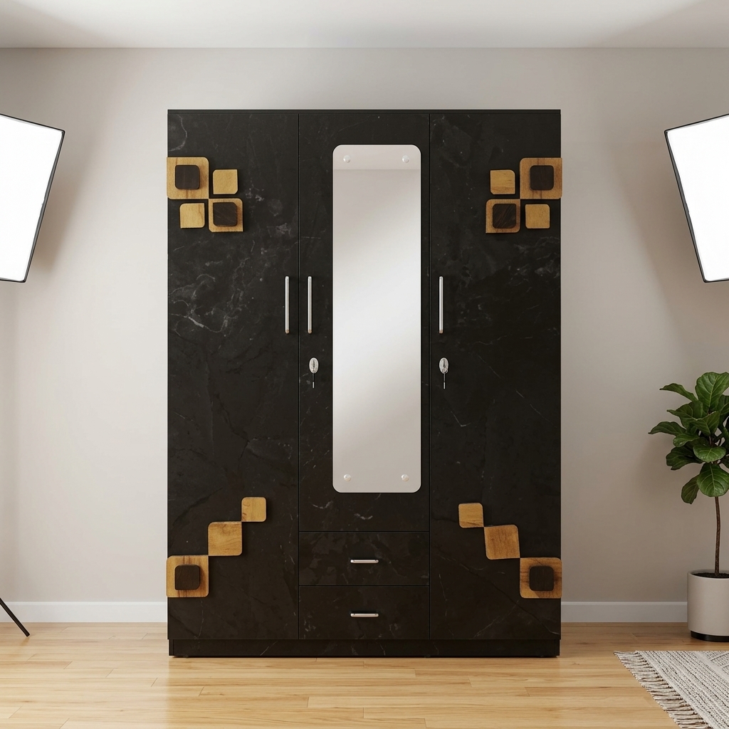 Brown 2-Door Wardrobe