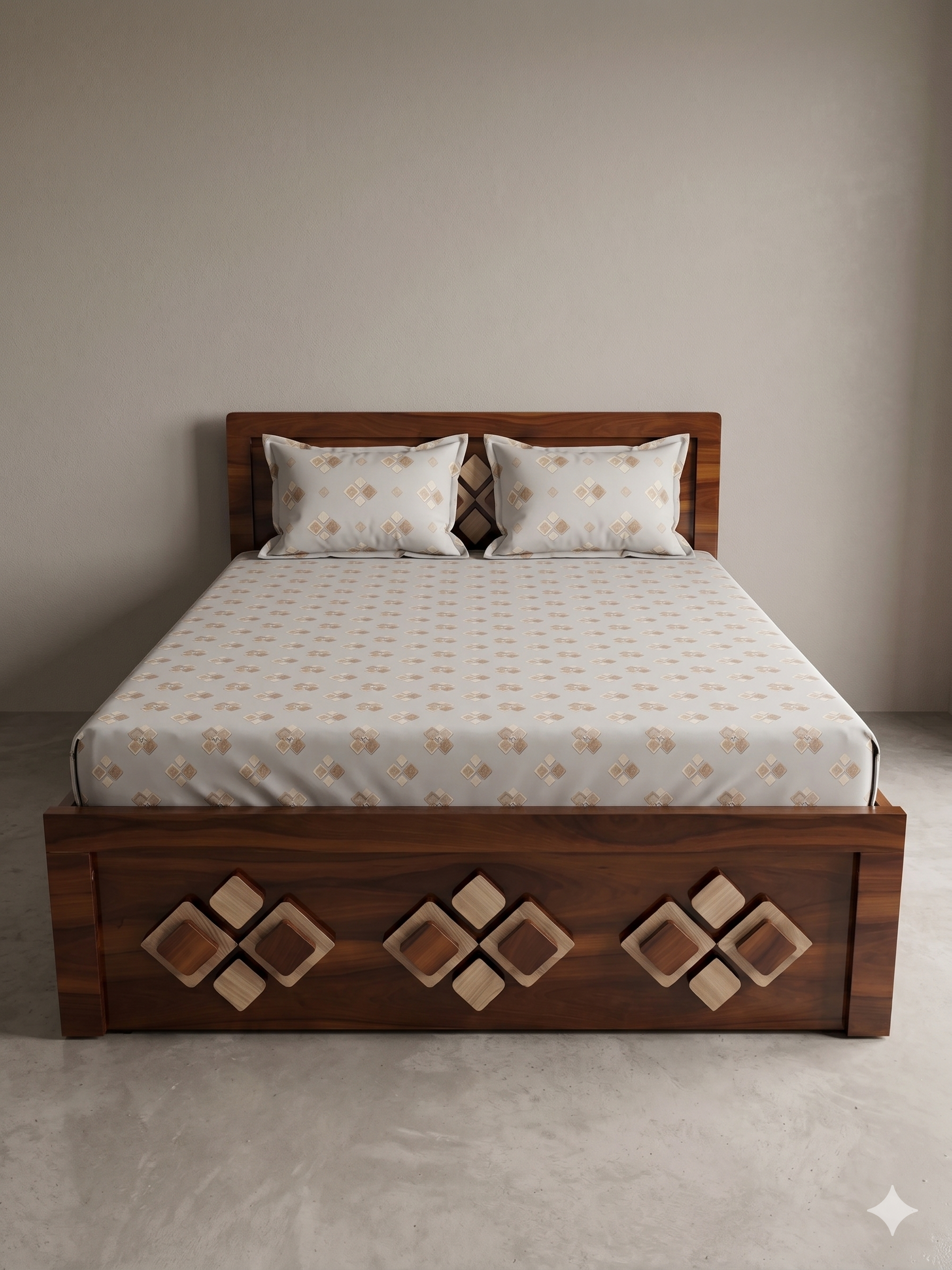Walnut Diamond Bed