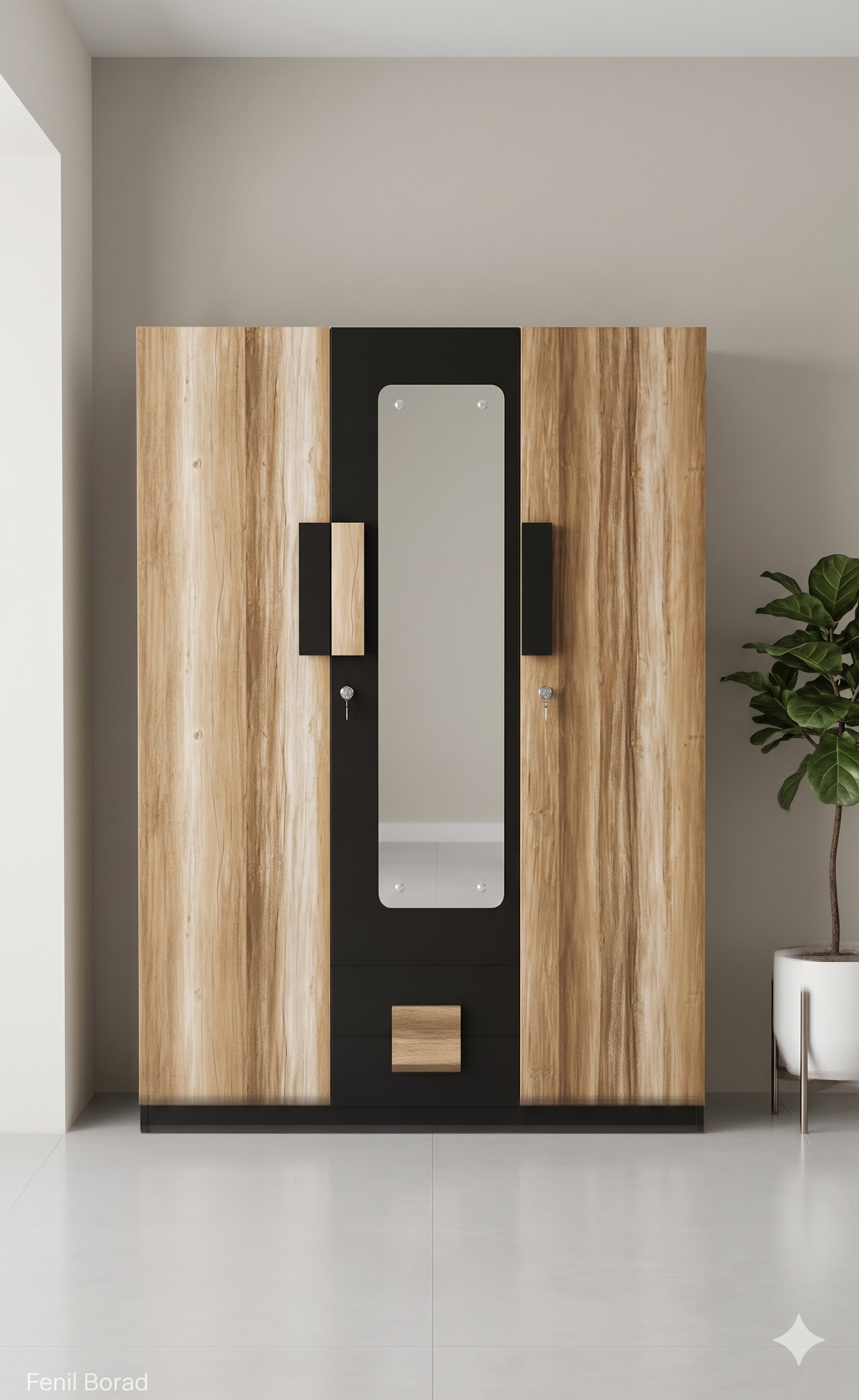 Oak Noir Wardrobe
