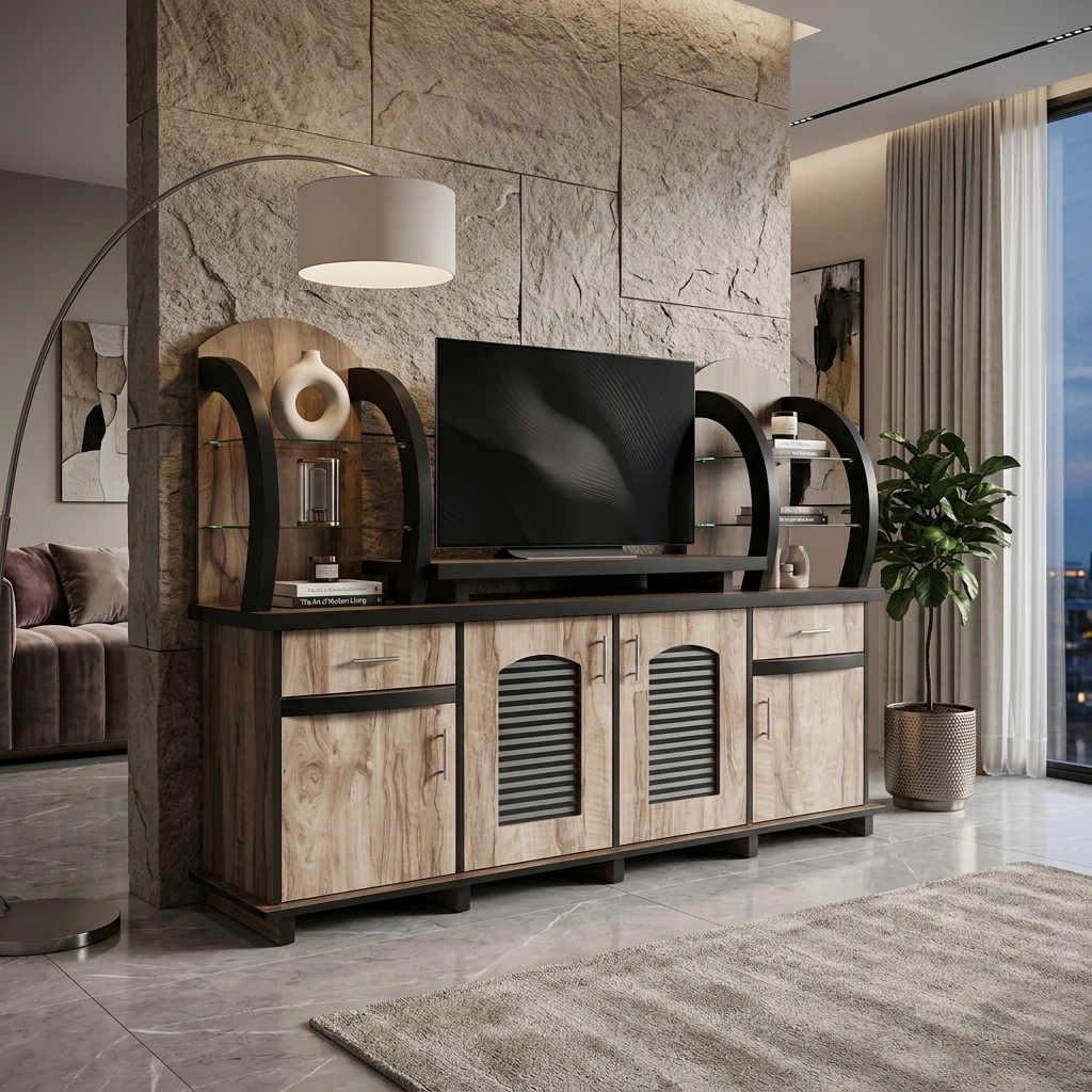 Premium Slatted TV Unit