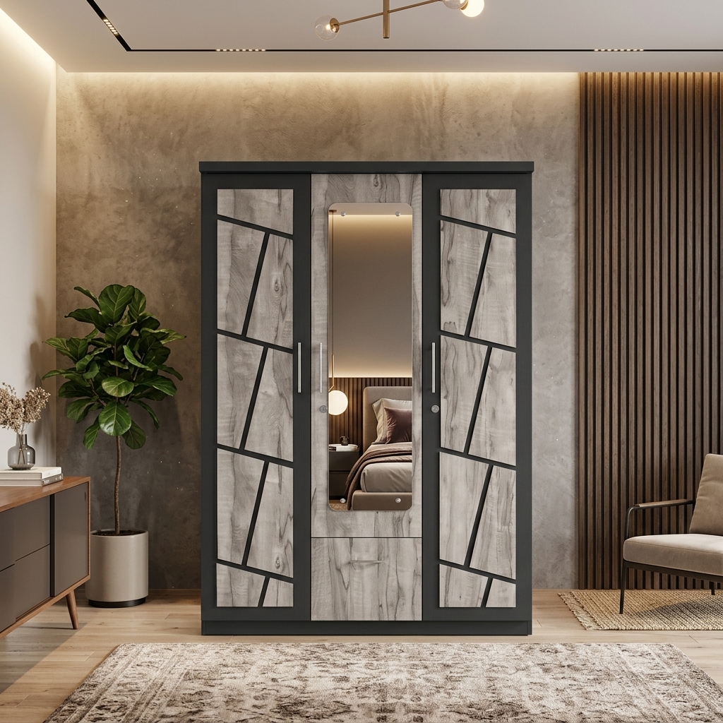 Geometric Mirror Wardrobe