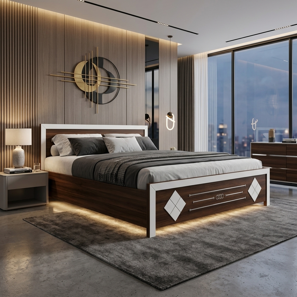 Chrome Diamond Bed Frame